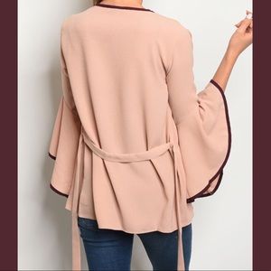 Boutique Sweaters - Blush & Wine Kimono Cardigan Boutique Sweaters - Blush & Wine Kimono Cardigan